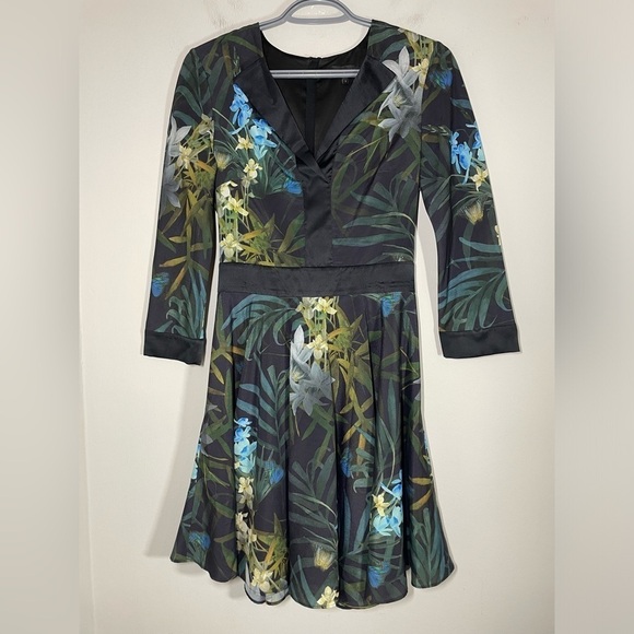 Ted Baker London Hailia Twilight Tropical Floral Print Dress size 1 - Picture 6 of 8